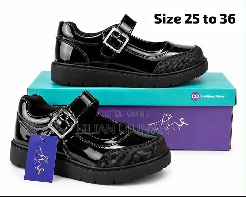 Black Patent School Shoes for Girls - Size 25 30- LilyCollections