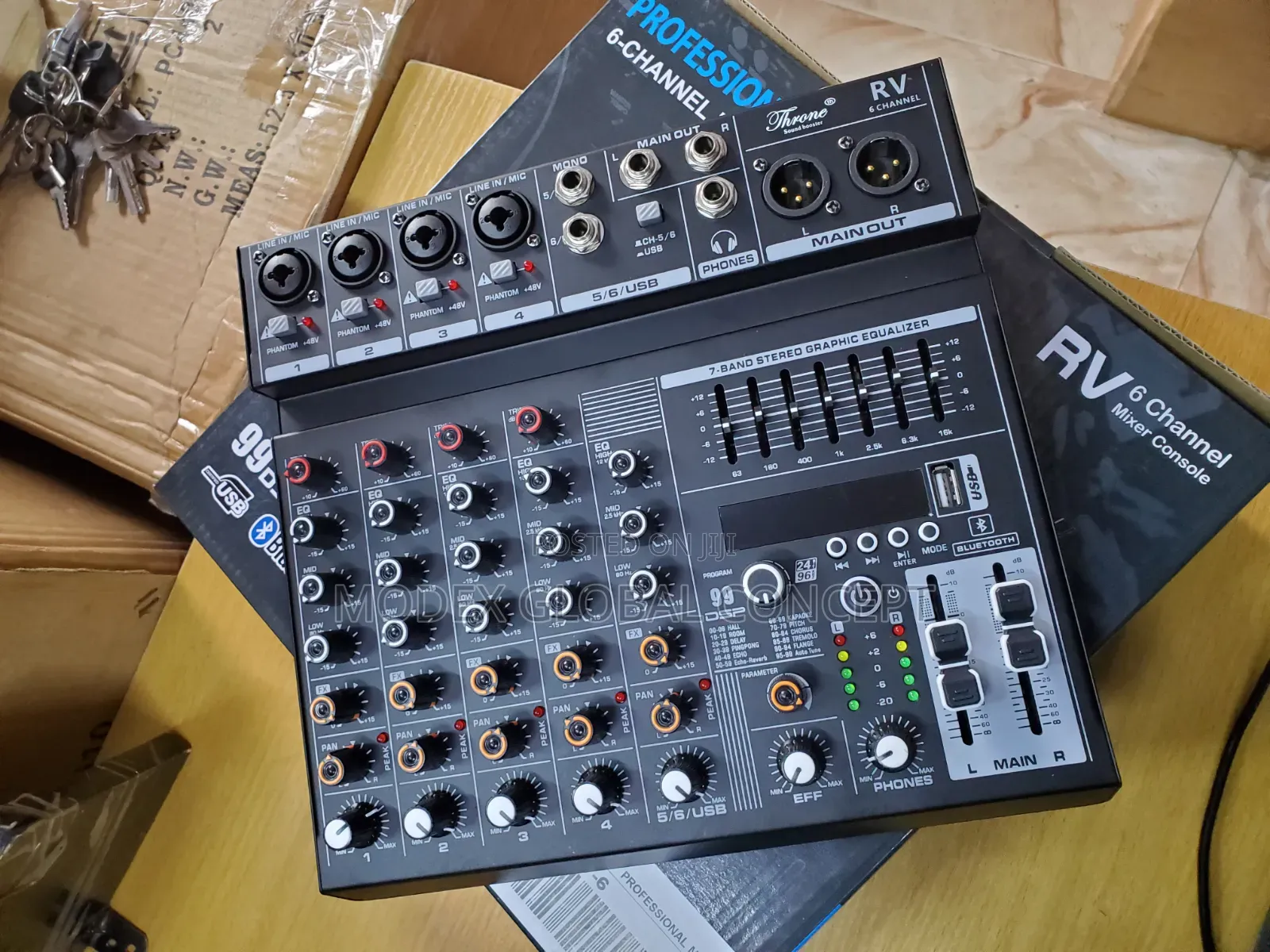 6-Channel Professional Audio Mixer Console.