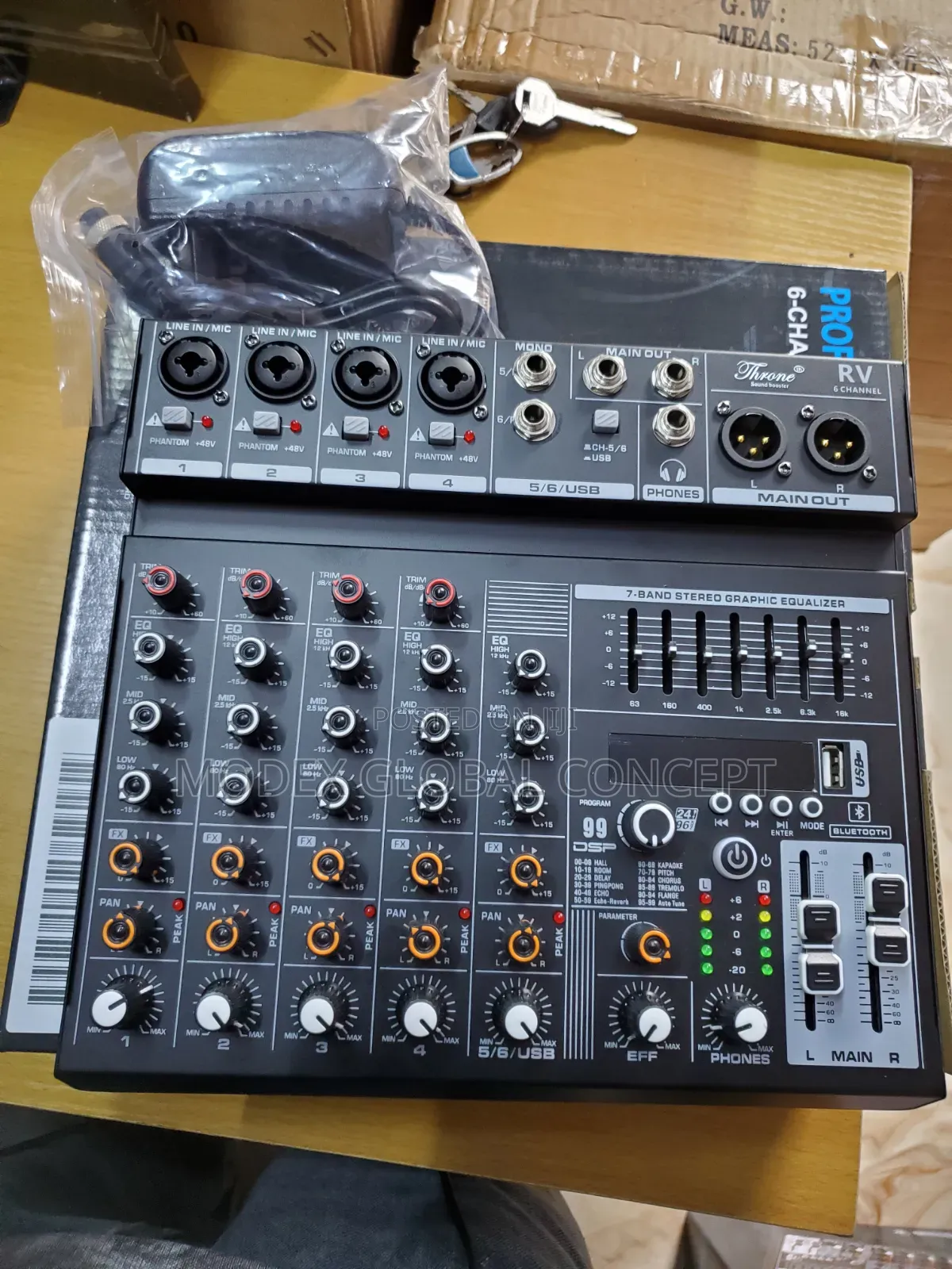 6-Channel Professional Audio Mixer Console.