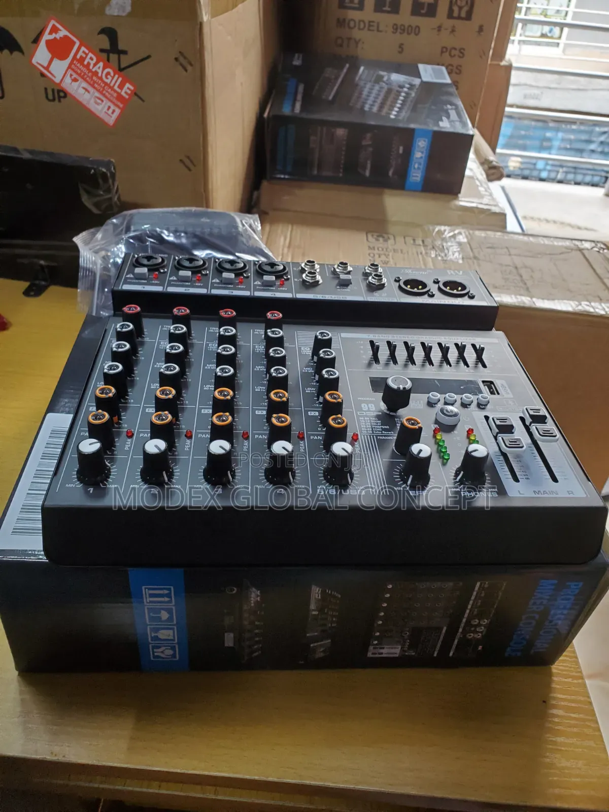 6-Channel Professional Audio Mixer Console.