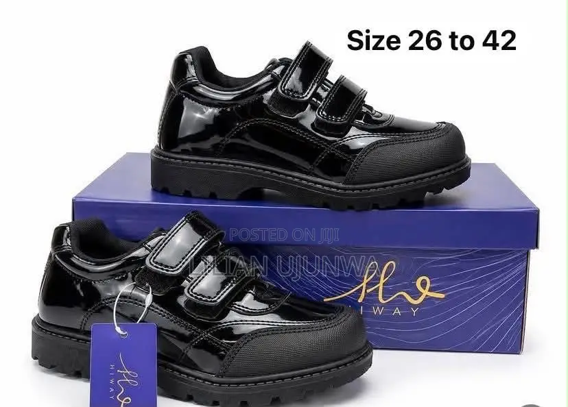 Black Double Velcro School Shoes - Kids - Size 26 27 Only