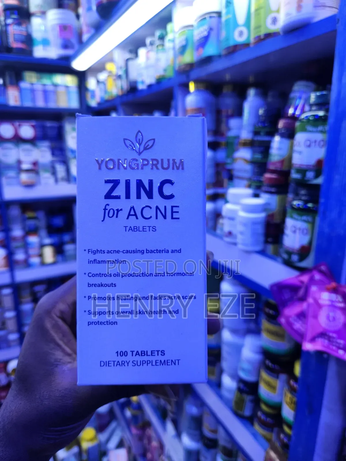 Yongprum Zinc for Acne – 100 Tablets | Dietary Supplement