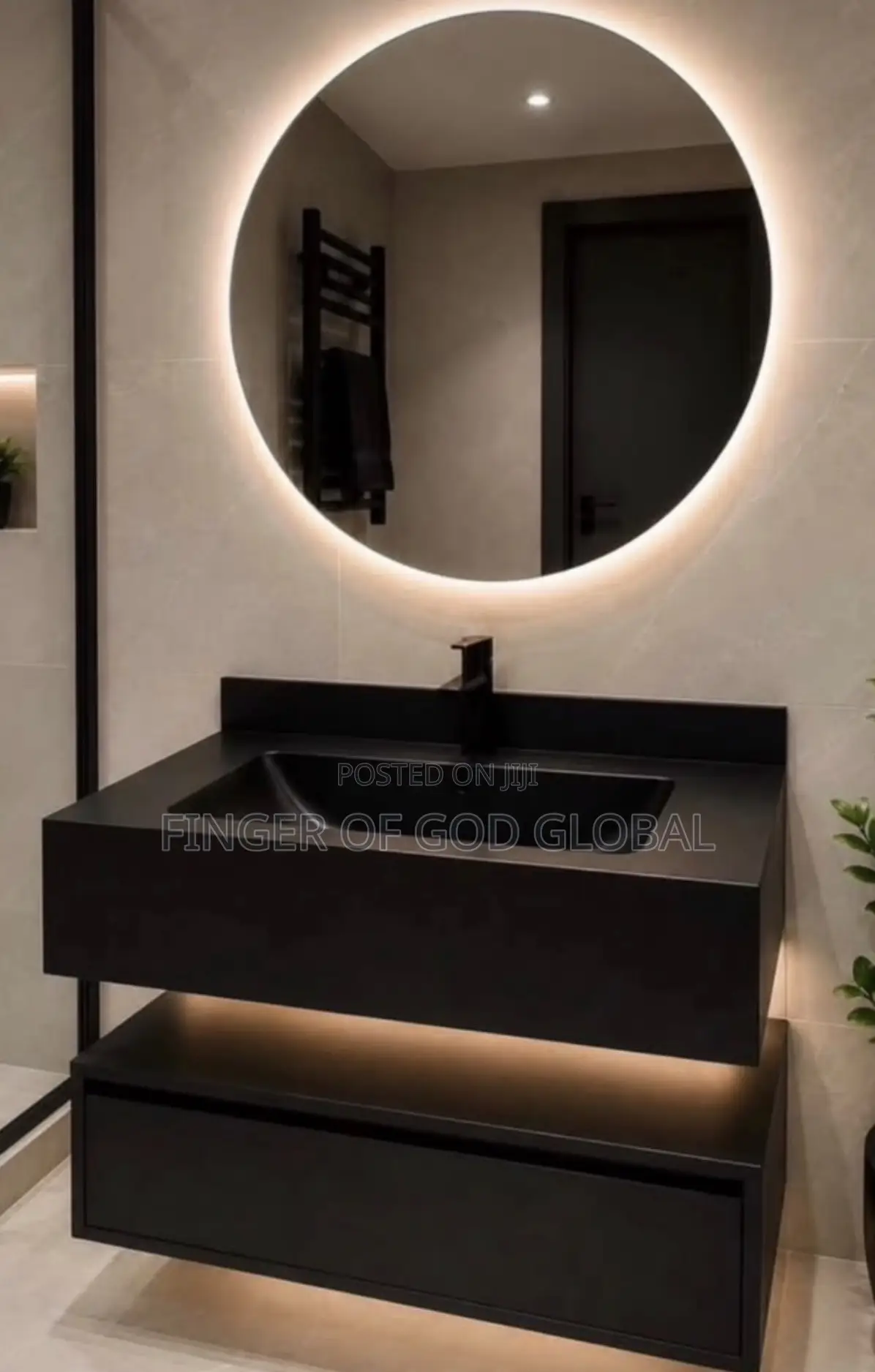 Black Marble Top Cabinets Basin