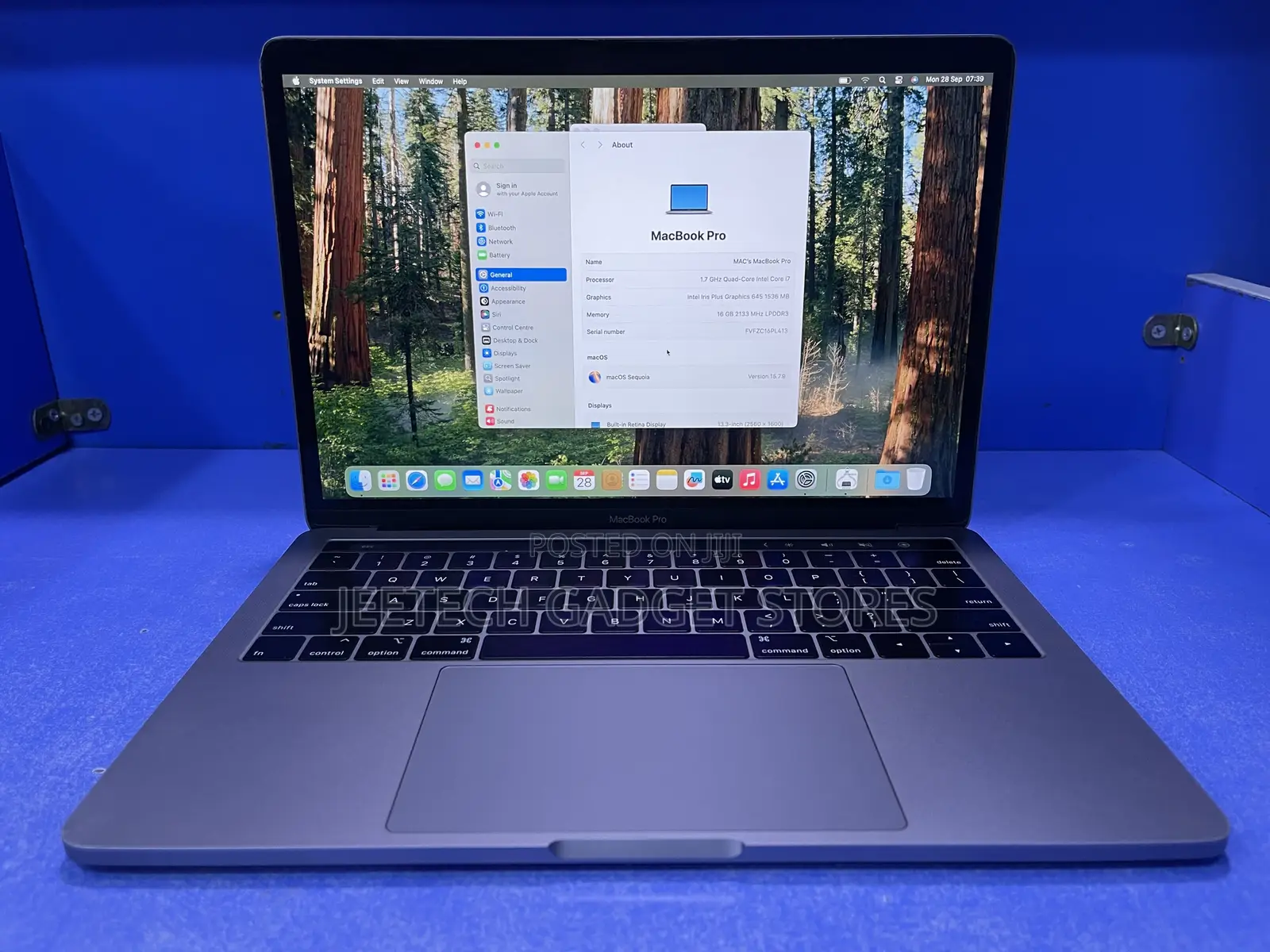 Laptop Apple MacBook Pro 2019 16GB Intel Core i7 SSD 256GB
