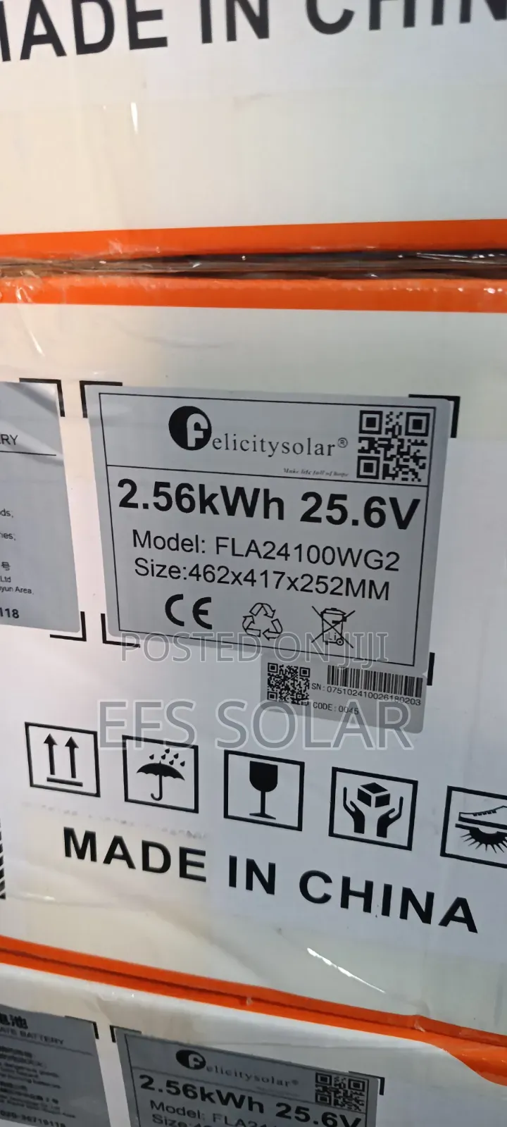 Felicity Solar 2.56kWh 25.6V Lithium Battery