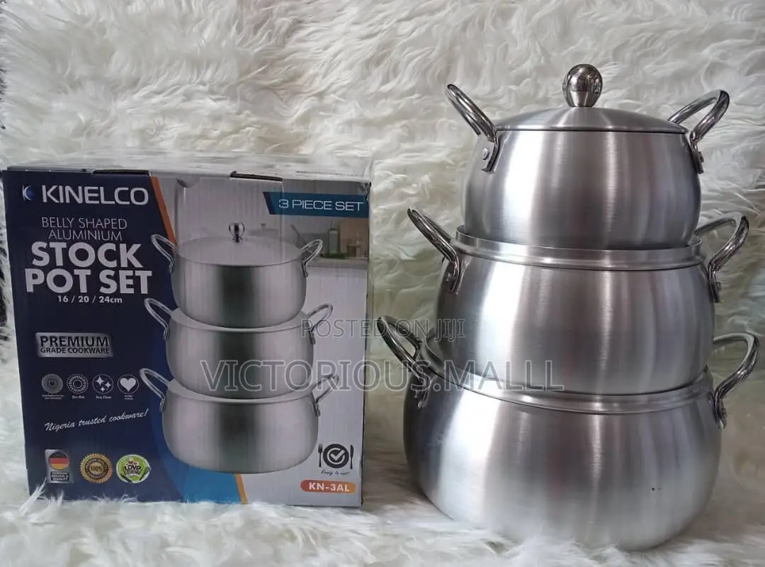 Kinelco Aluminum 3pcs Pot Set