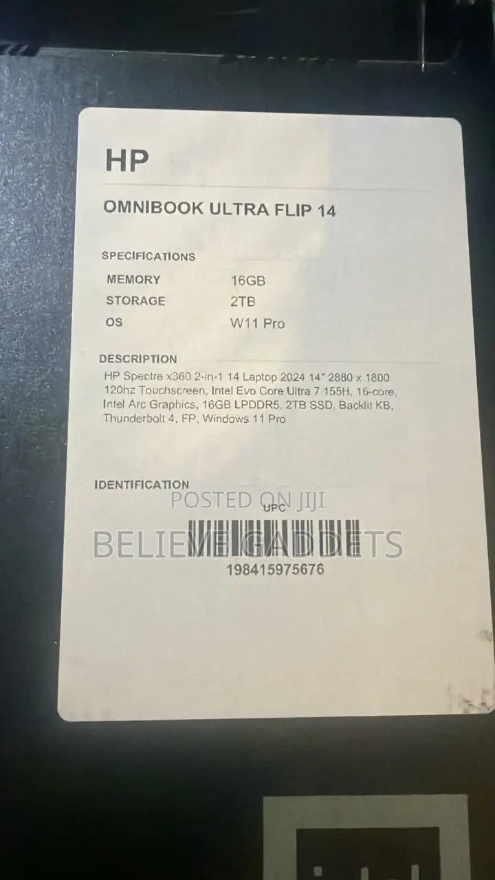 New Laptop HP OmniBook Ultra Flip 14" 16GB Intel Core Ultra 7 SSD 2T