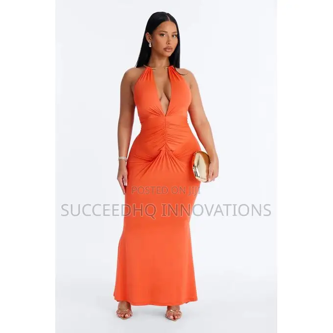 Cancun Vibing Deep v Maxi Dress