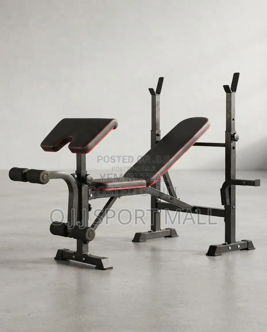 Pro Weight Bench With Barbell Rack Leg Extension