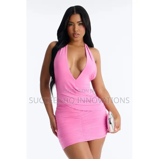Elena Halter Backless Mini Dress