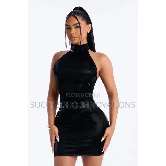 No Rules Sleeveless Latex Mini Dress