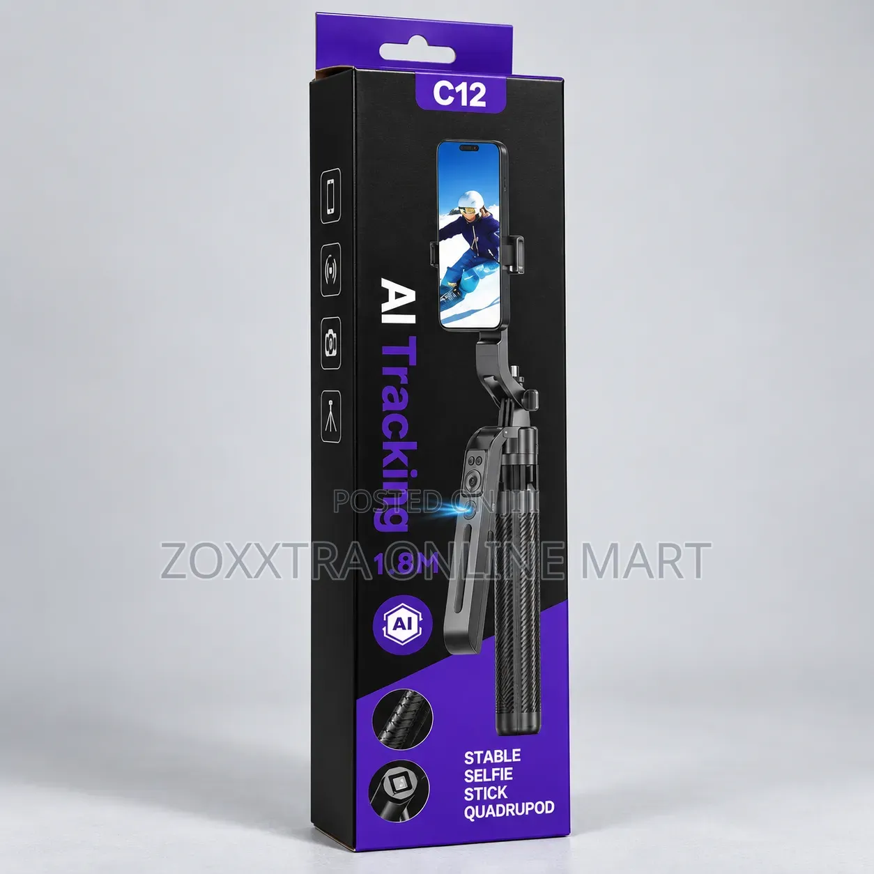 C12 Gimbal Stabilizer and AI Tracking Selfie Stick