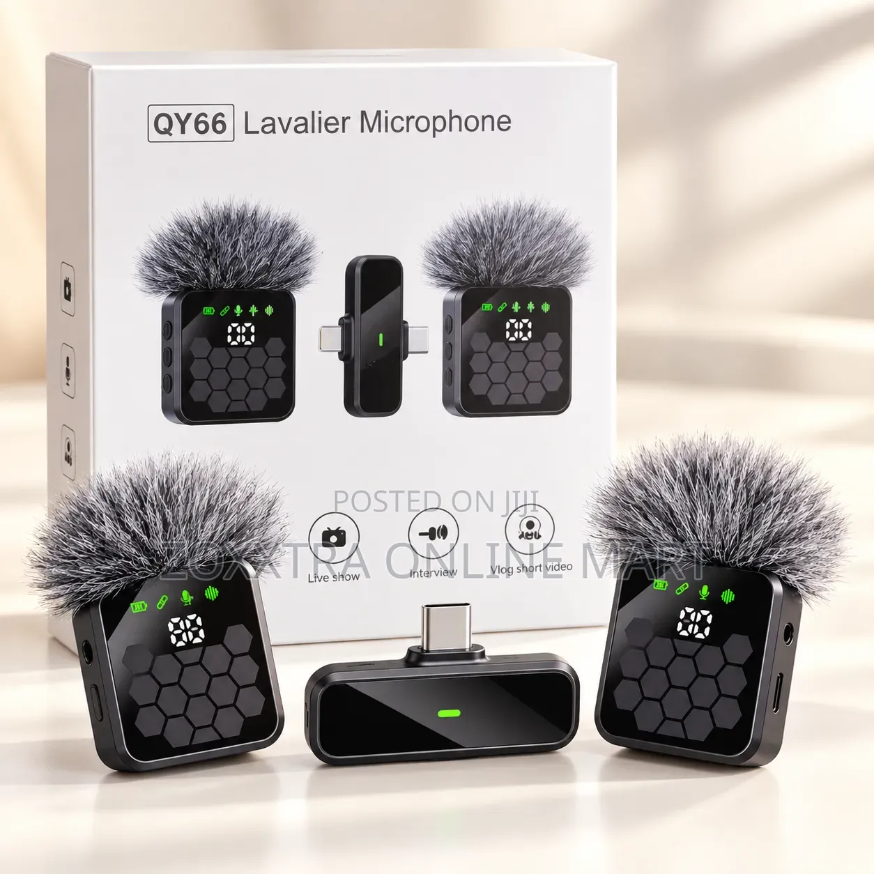 QY66 Dual Wireless Lavalier Microphone