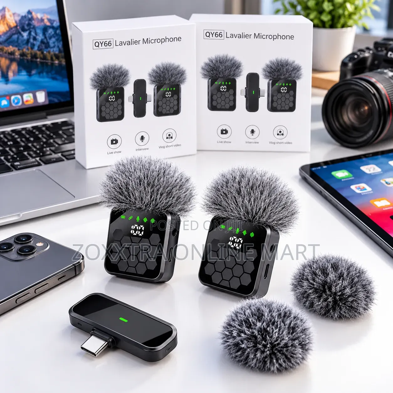 QY66 Dual Wireless Lavalier Microphone