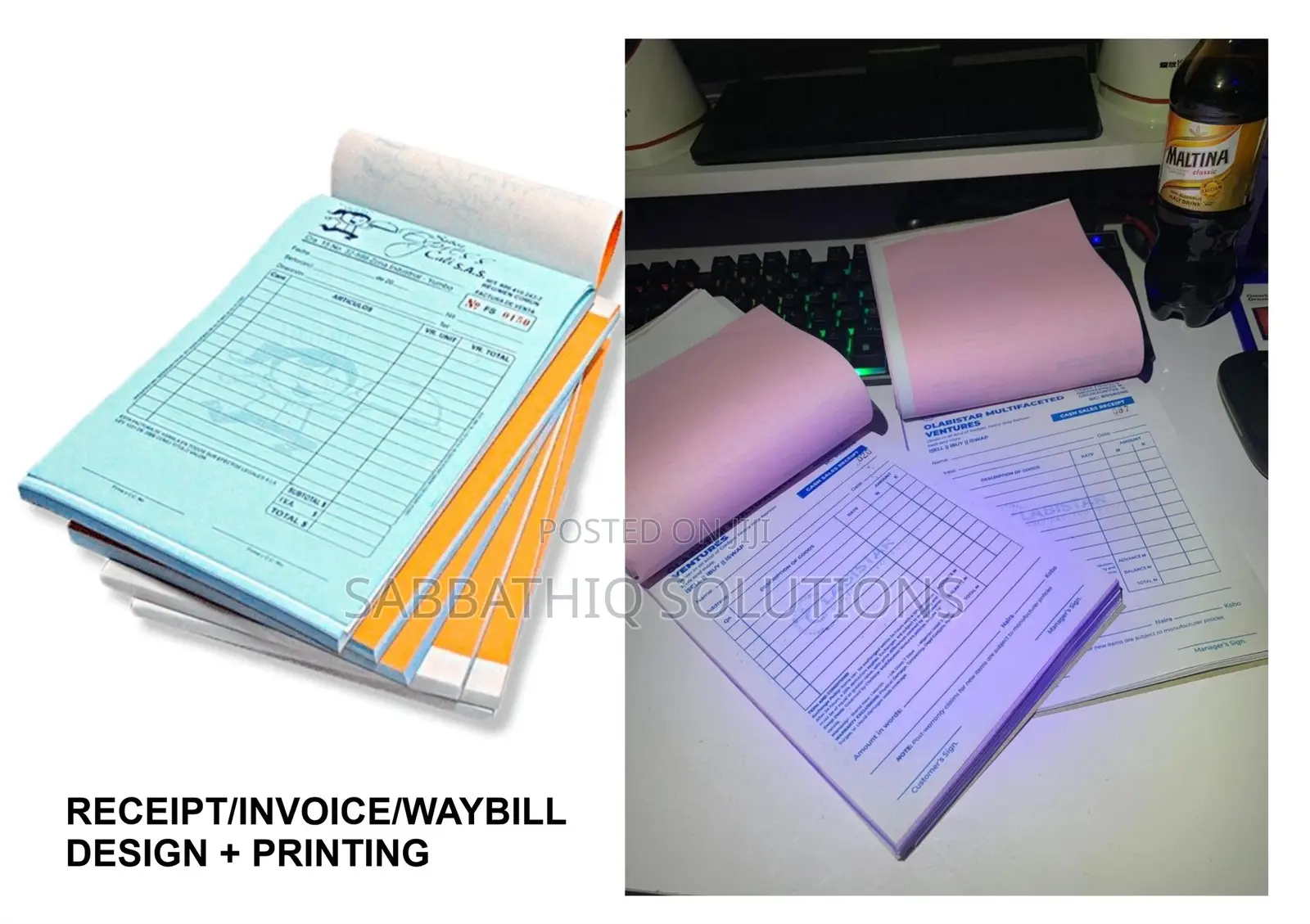 Receipt Booklets Printing | Custom Business Invoice in All Sizes