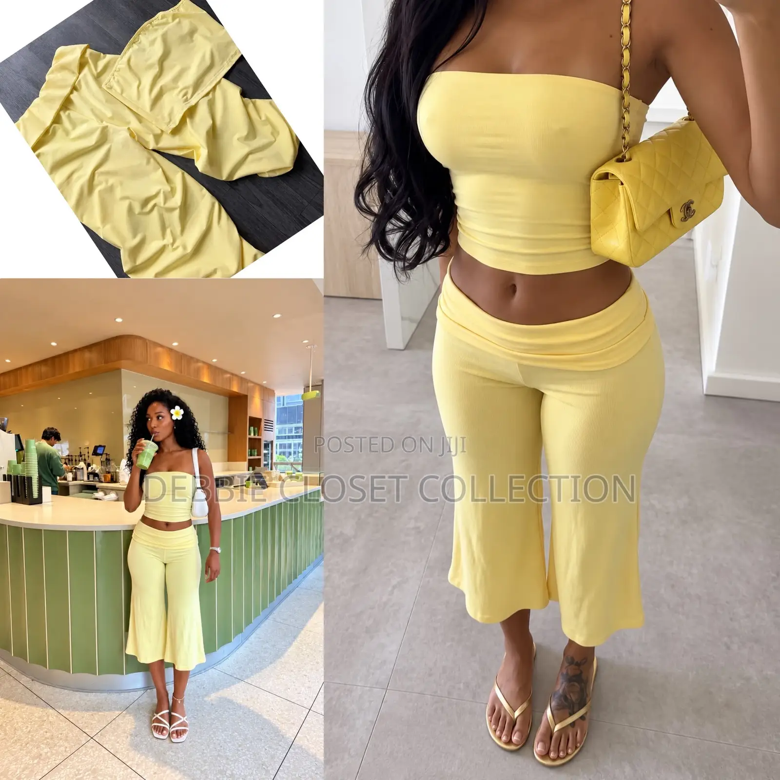 A Fashionable Yellow Two Piece for Ladies
