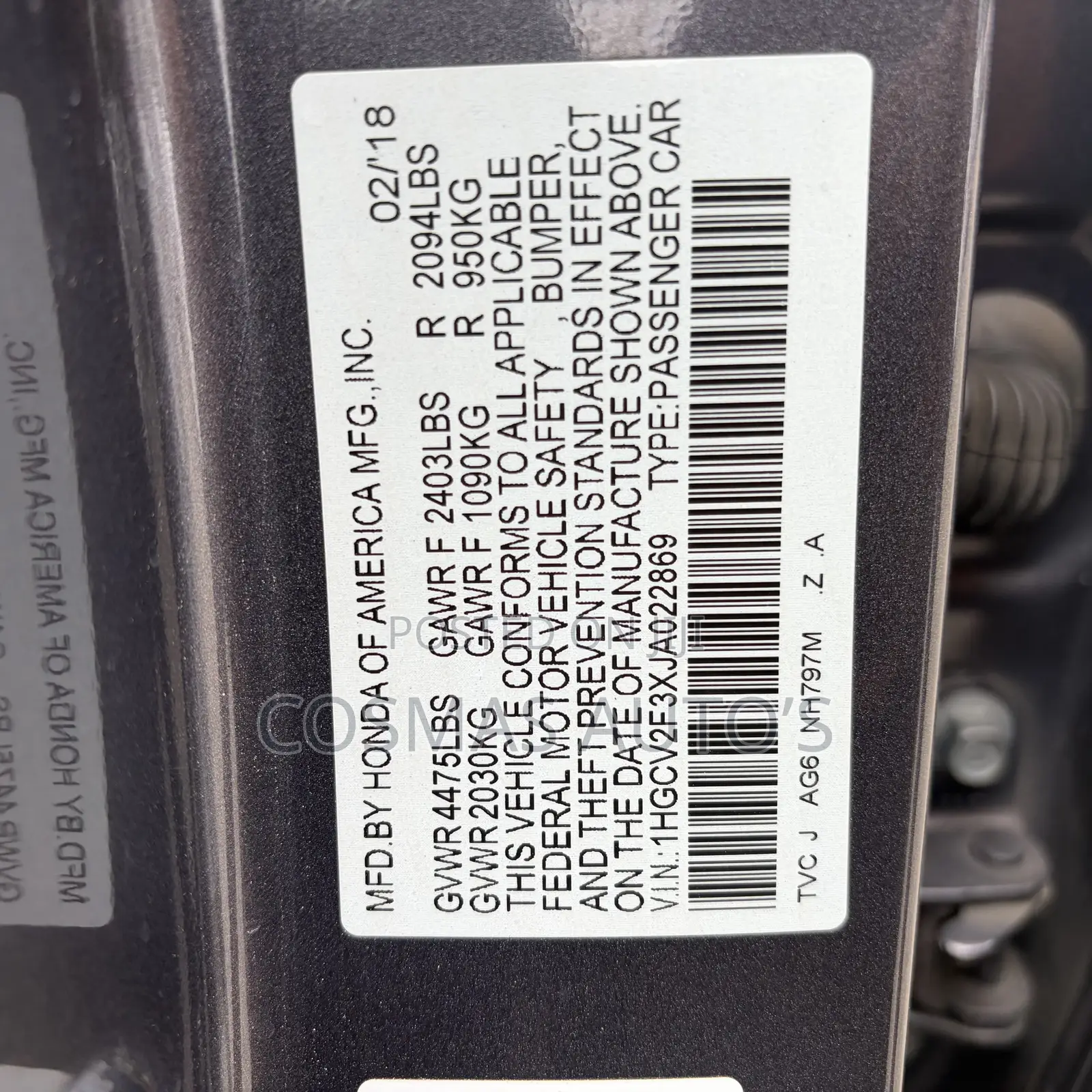 Honda Accord Sport 2.0T 2018 Brown