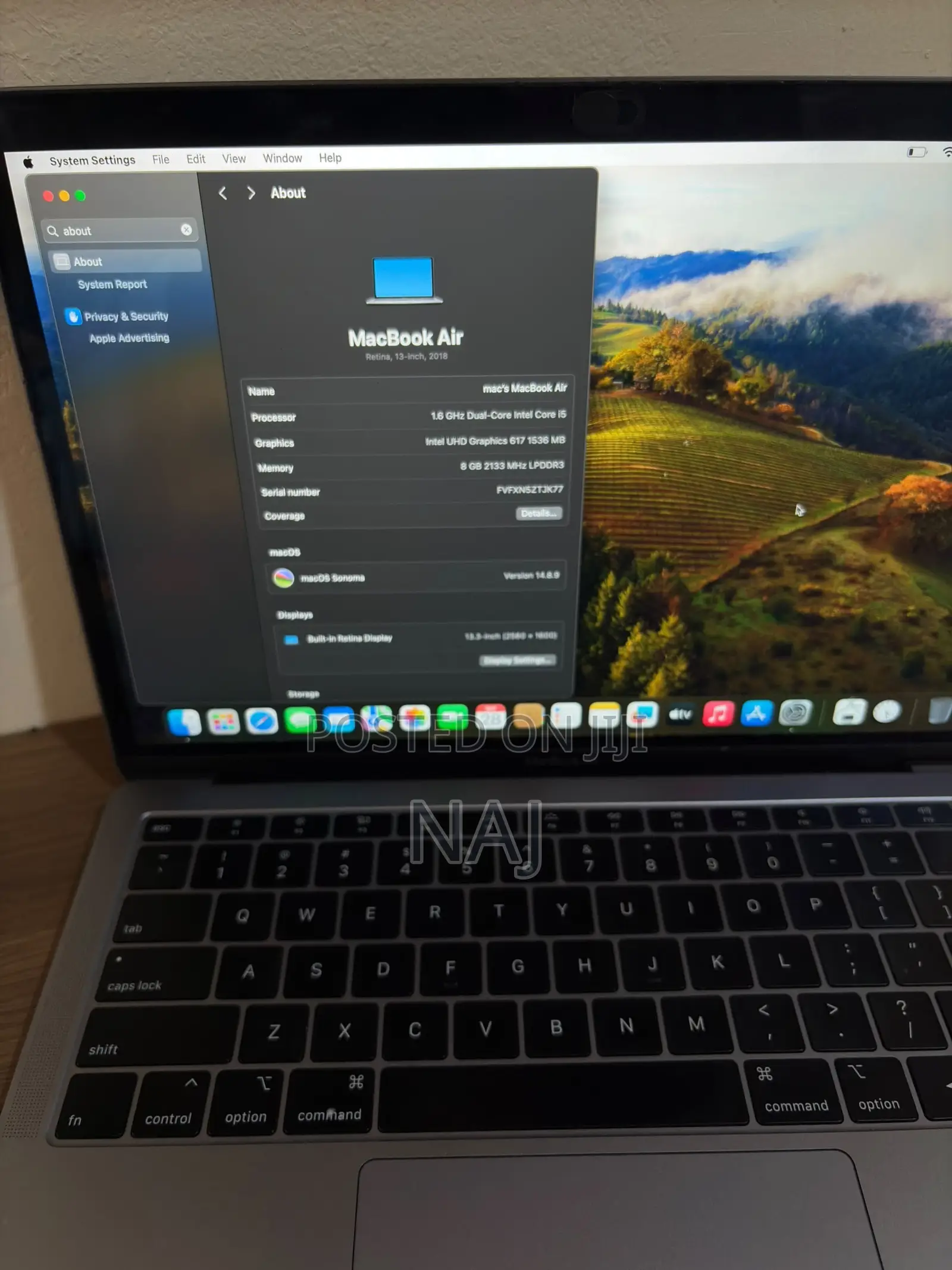 Laptop Apple MacBook Air 2018 8GB Intel Core i5 SSD 128GB