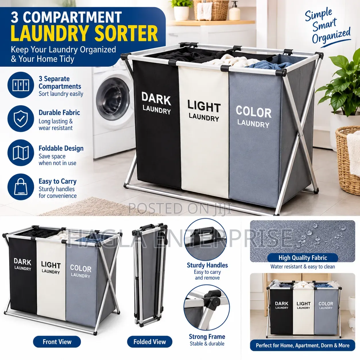 3 Ways Foldable Laundry Basket for Home Use
