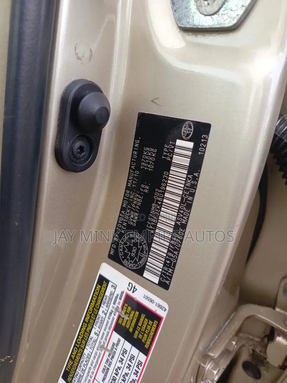 Toyota Camry 2010 Gold