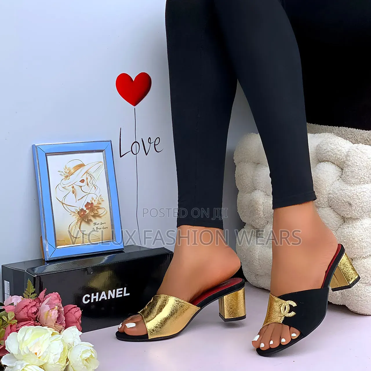 Chanel High Quality Ladies Wedge Slippers