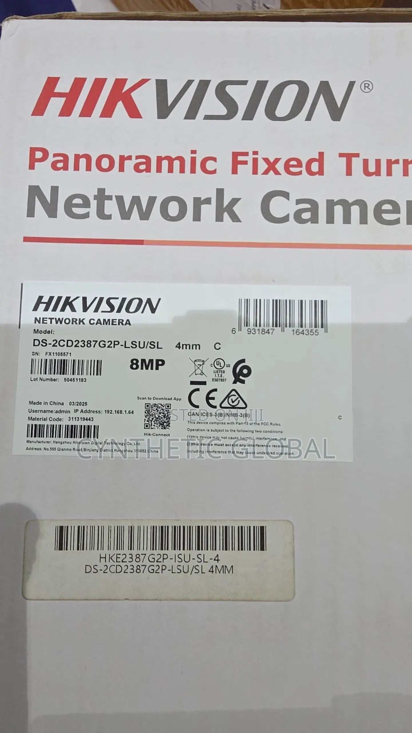 DS-2CD2387G2P-LSU/SL 8mp 180degree Ip Dome Camera