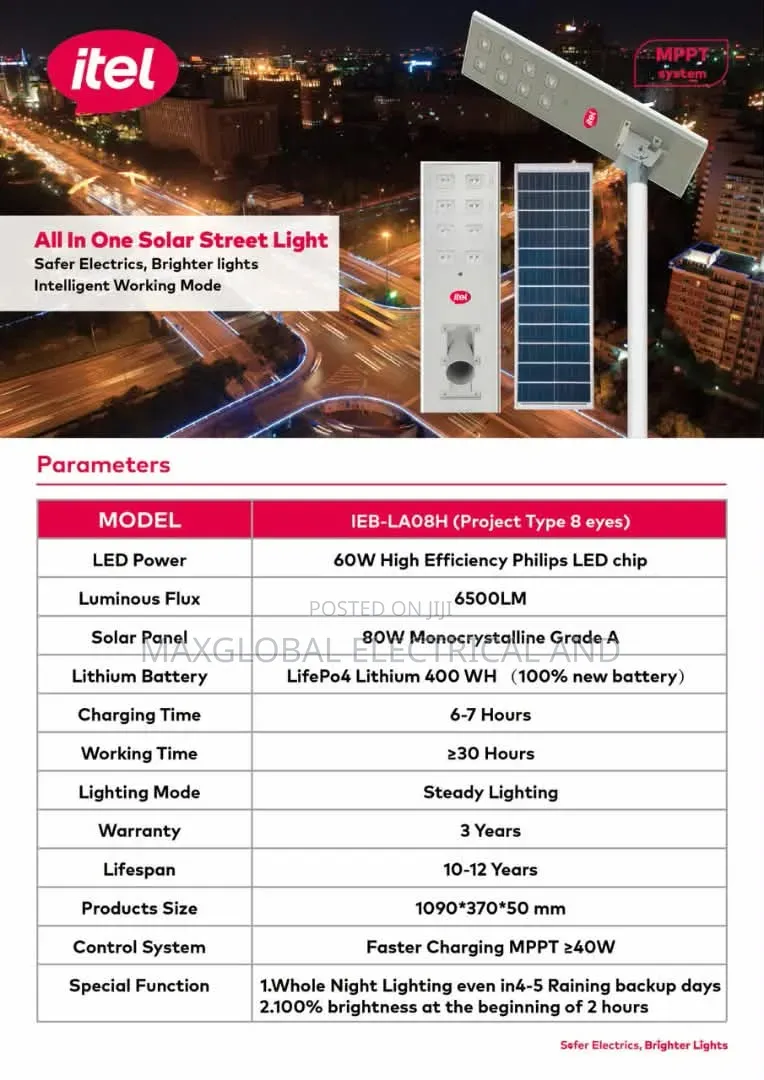 400watts Itel Industrial Solar Street Light