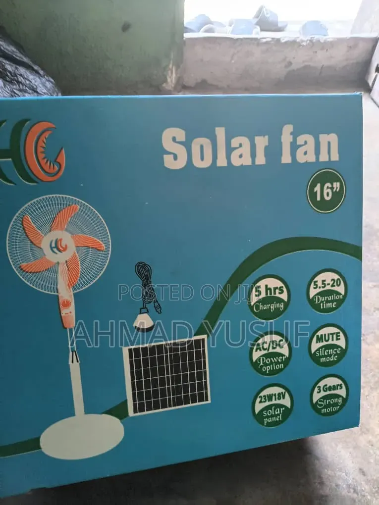 16inches Solar Rechargeable Standing Fan