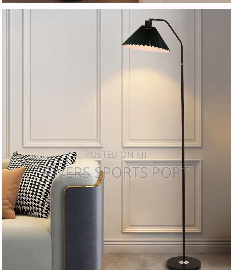 White Pleated Shade Floor Standing Lamp, Soft Warm Ambient Decor Light
