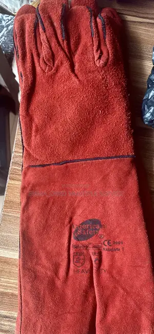 American Safety Heavy-Duty Red Leather Welding Gloves
