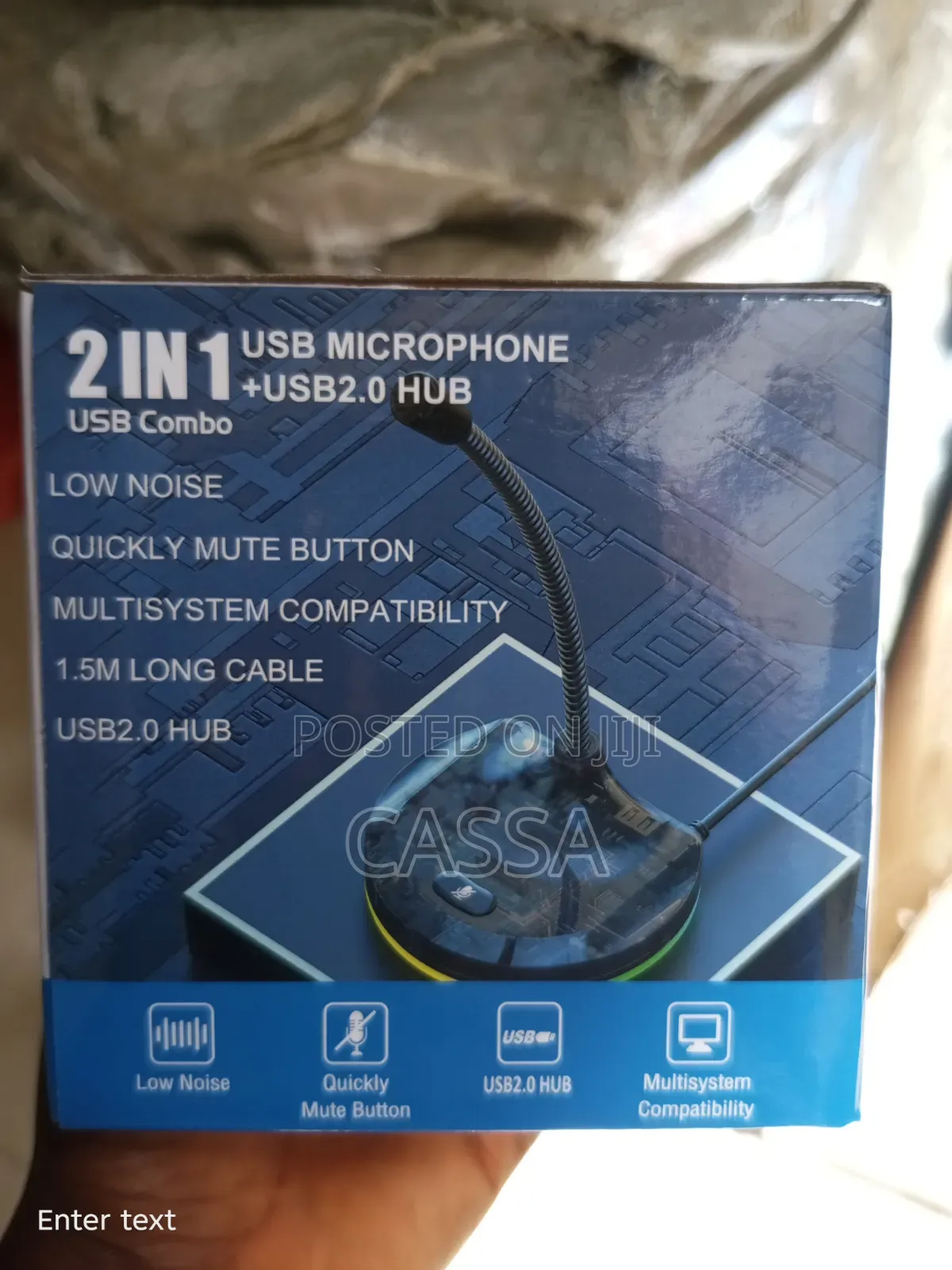 2-in-1 RGB Desktop Microphone With USB Hub