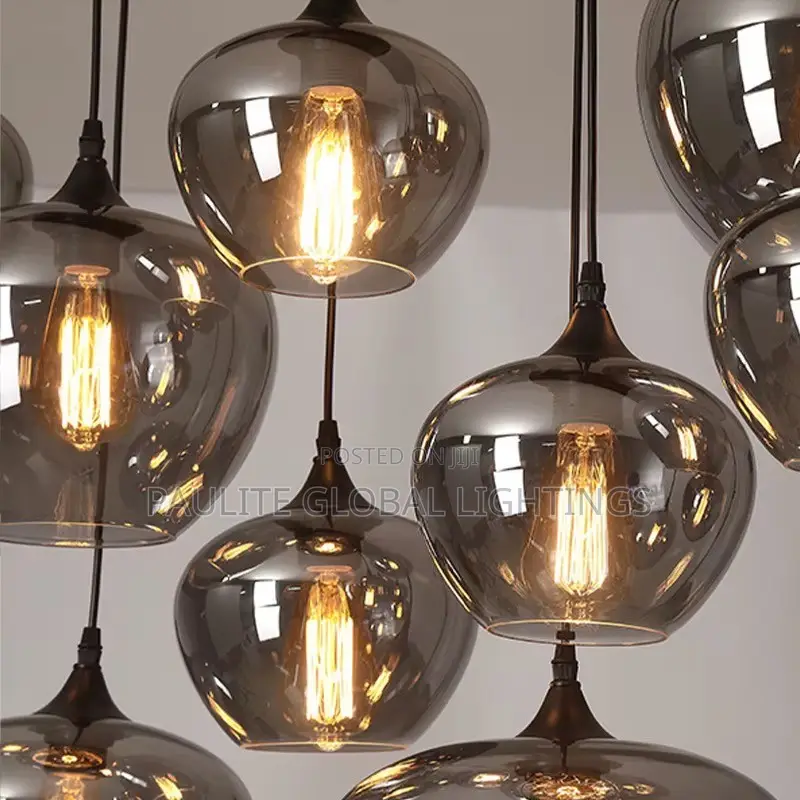 Nordic Modern Kitchen Island Pendant Light Smoking Gray Glass Ball