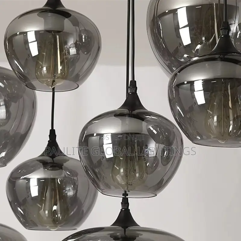 Nordic Modern Kitchen Island Pendant Light Smoking Gray Glass Ball