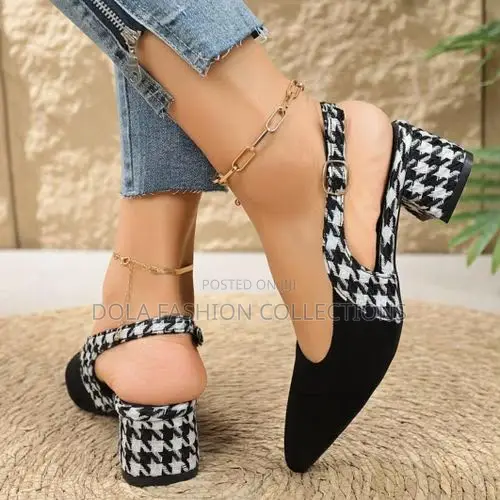 Women Elegant Pointed Toe Heel Shoes Slingback Office Pumps