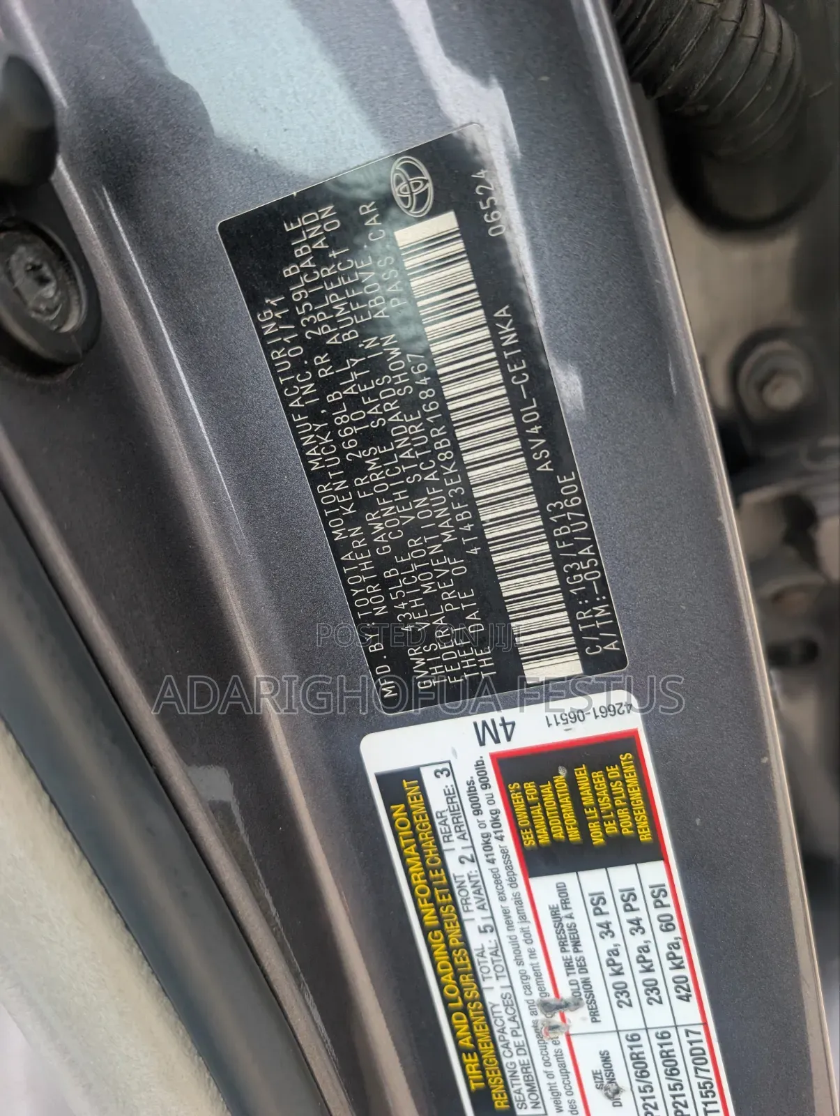 Toyota Camry 2011 Gray