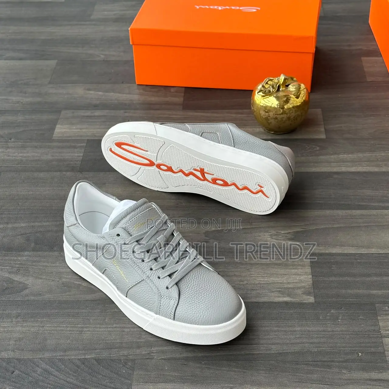 Men Santoni Leather Sneakers