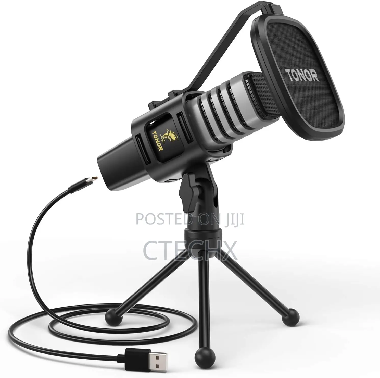 TONOR RGB USB Microphone, Cardioid Condenser Computer Mic With Stand