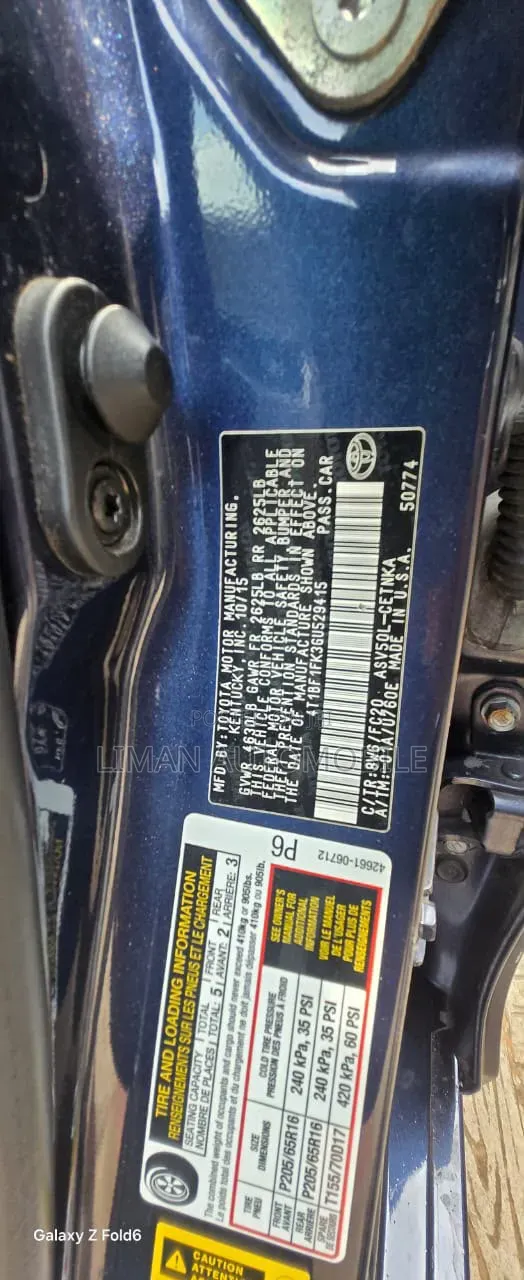 Toyota Camry LE 4dr Sedan (2.5L 4cyl 6A) 2015 Blue