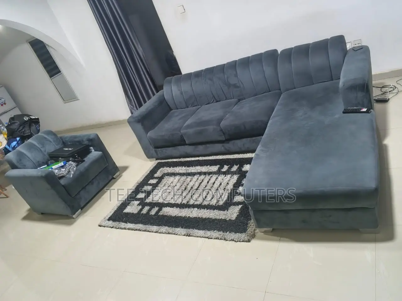 L-Shaped Chair and One 1 Seater
