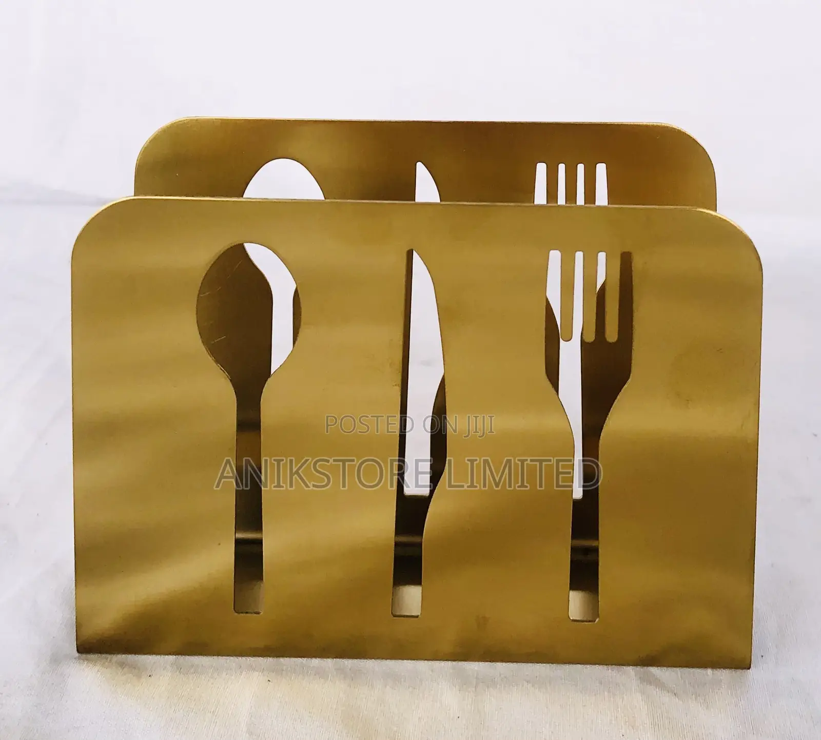 Stainless Cutlery Serviette Holder (Gold)