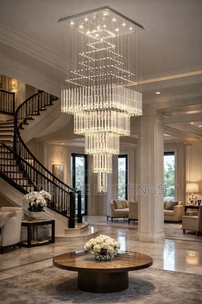 Large Multi-Tier Chandelier | Modern Spiral Pendant Light