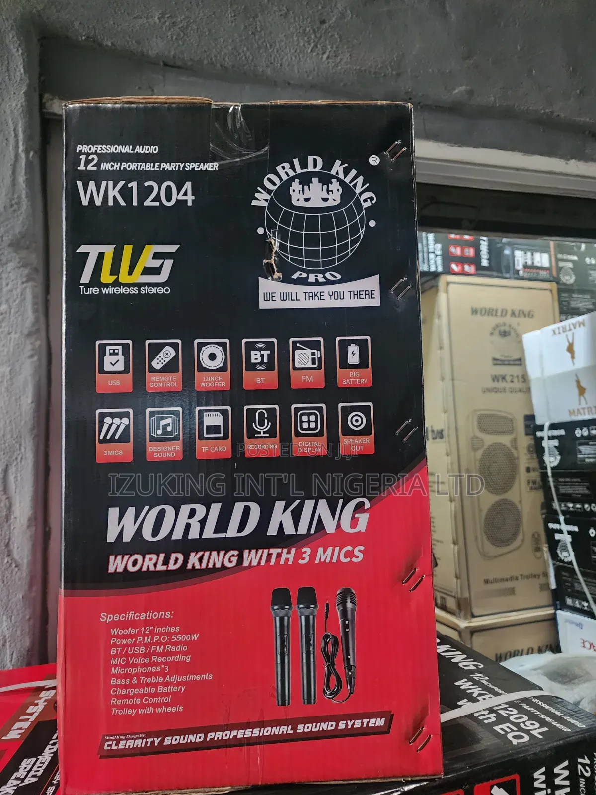 12” Public Address System With Bluetooth,And Two Wireless Microphone