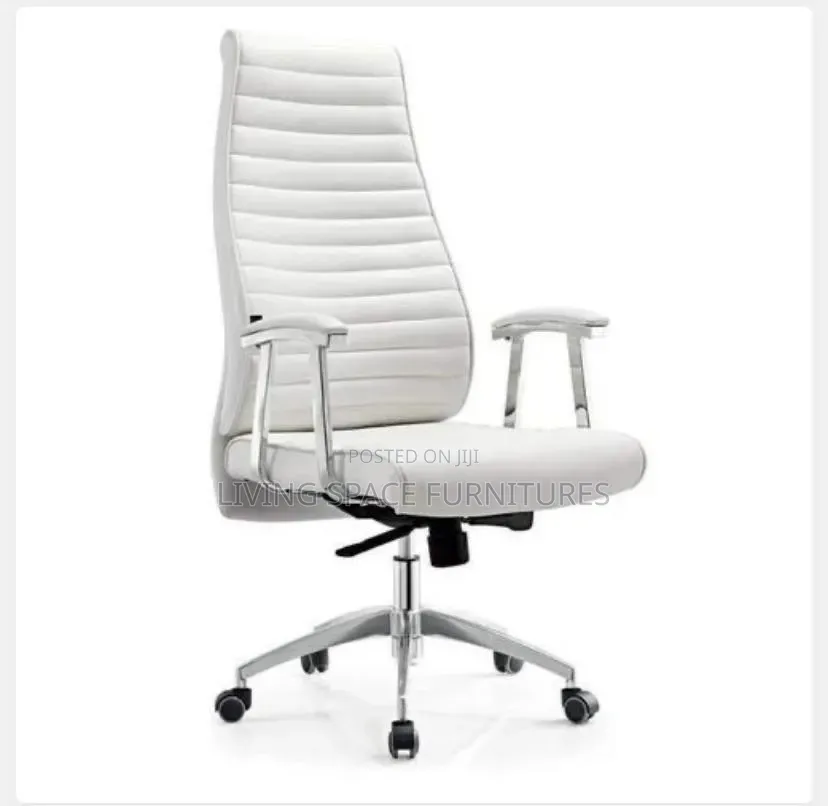 Office Leather Chair With 2-Visitors Chairs