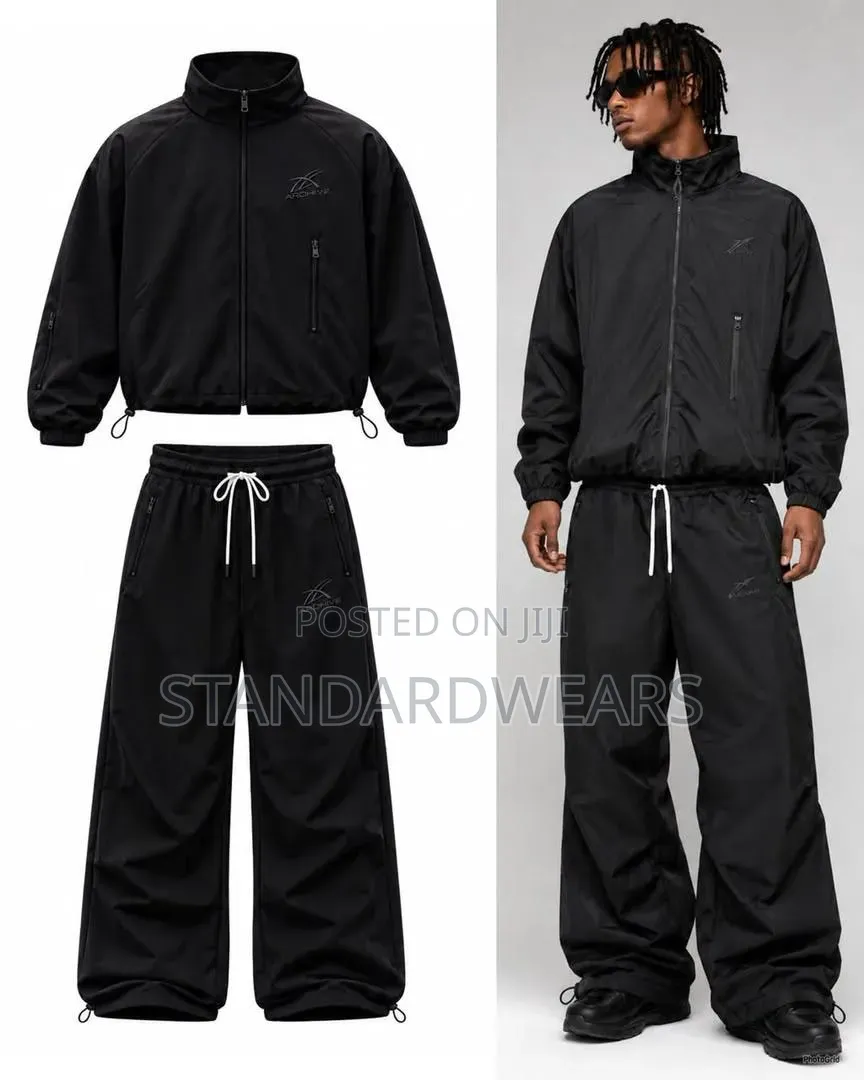 Archive Windbreaker Tracksuit Set – Jacket Wide-Leg Pants