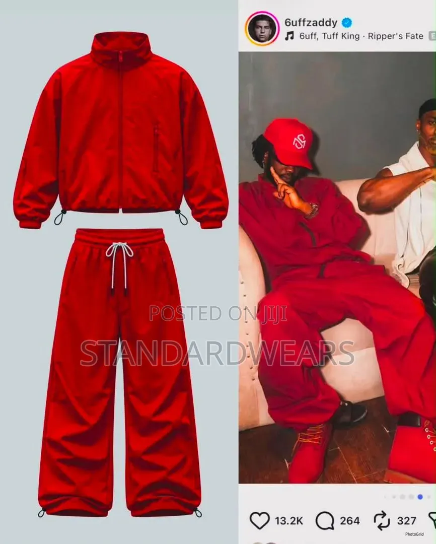 Archive Windbreaker Tracksuit Set – Jacket Wide-Leg Pants