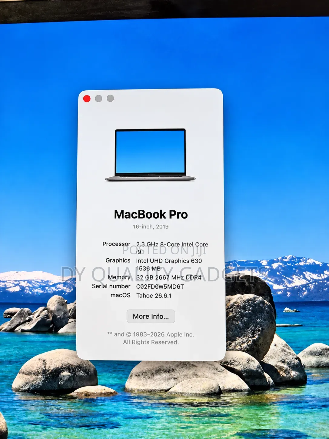 Laptop Apple MacBook Pro 2019 32GB Intel Core i9 SSD 1T