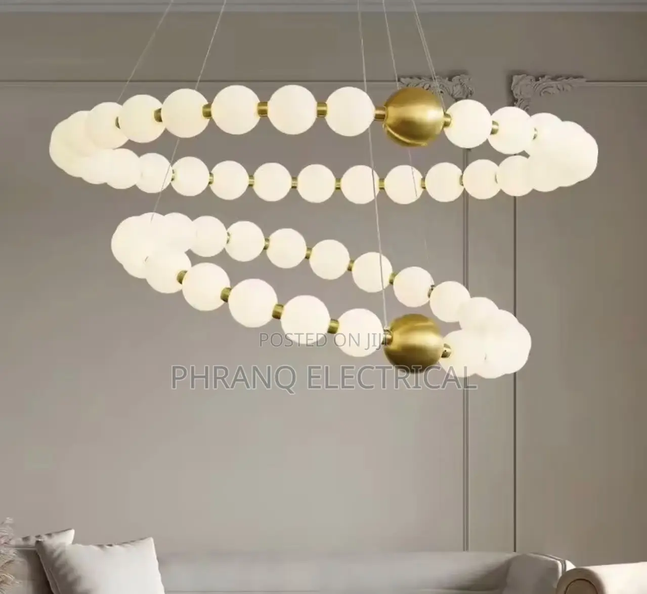 Nordic Ring Chandeliers Led White Acrylic Shade Ball Pendant Light