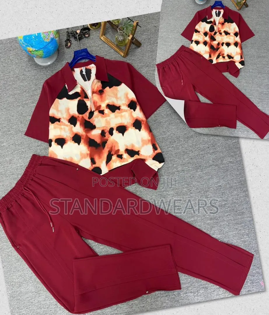 Men's Two-Piece Set – Zip Polo Shirt Straight Trousers