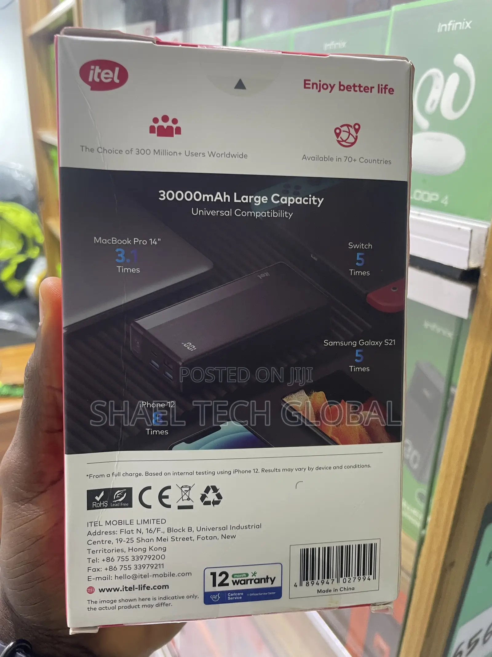 ITEL 30,000mah Powerbank A1480