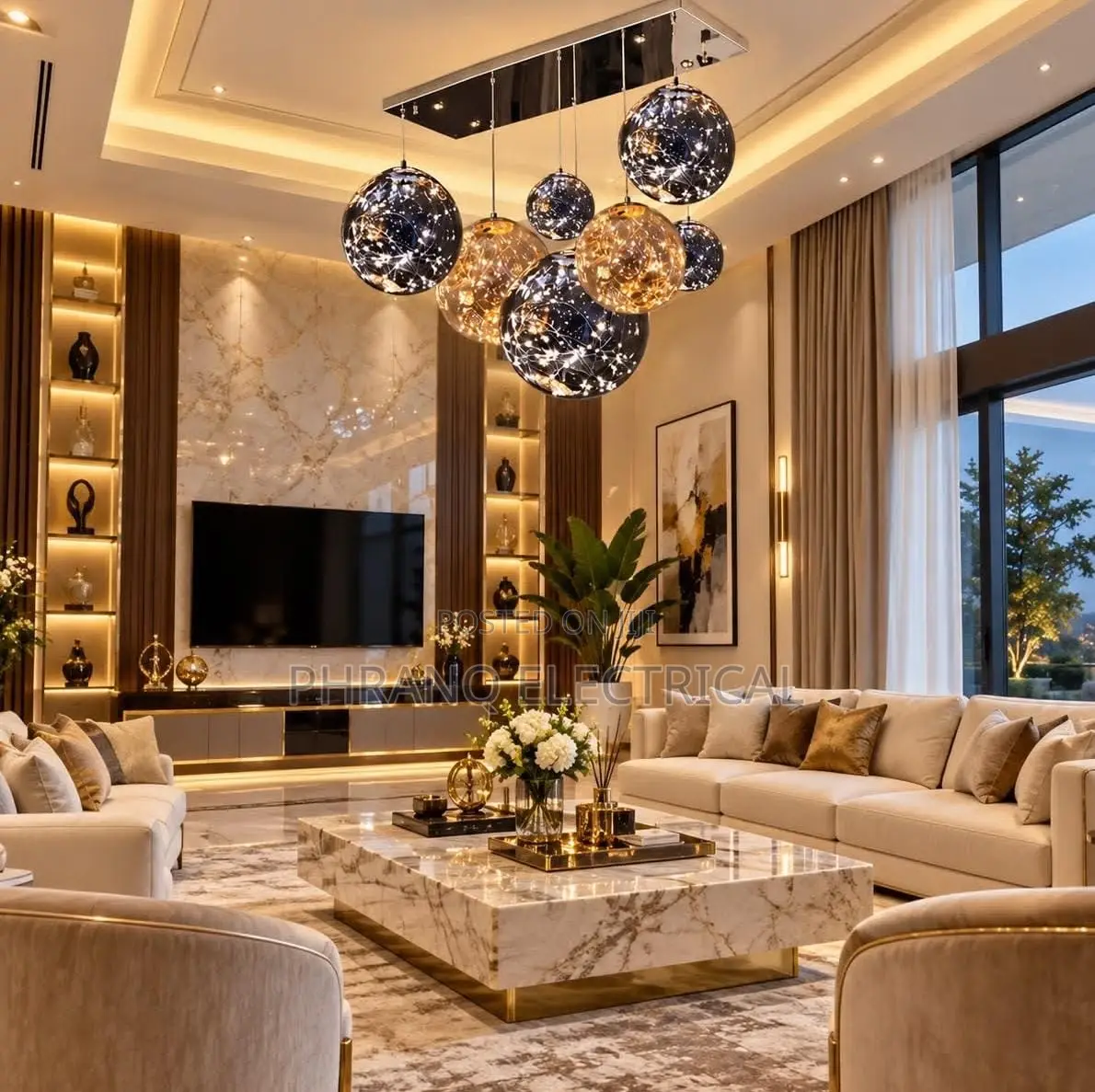 Nordic Glass Ceiling Light Restaurant LED Chandelier